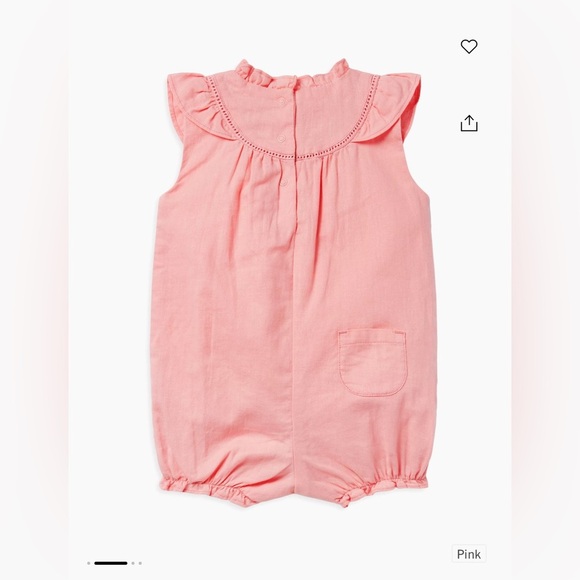 Janie And Jack Linen-Cotton Embroidered Floral Romper - Picture 2 of 5